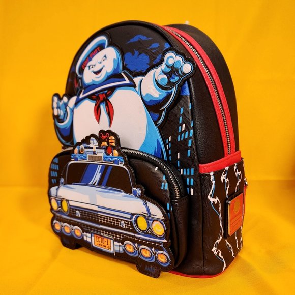 Loungefly Ghostbusters Stay Puft Man Chasing Ecto - 1 Light UP Mini Backpack NEW - Picture 10 of 15